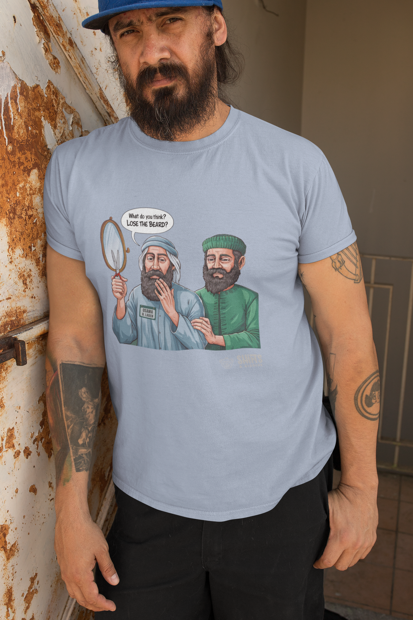 what do you think, lose the beard? - t-shirt