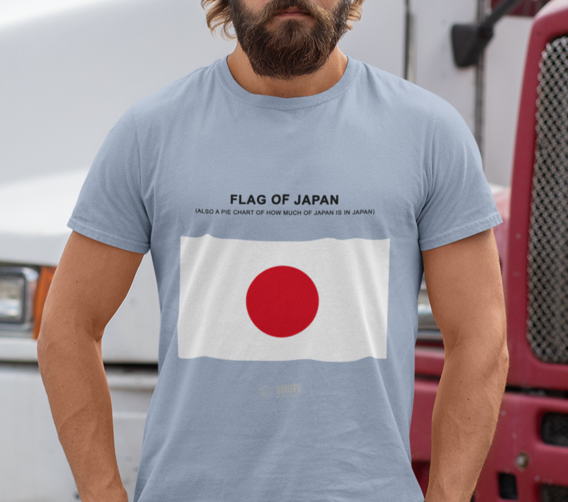 japanese flag - pie chart t-shirt