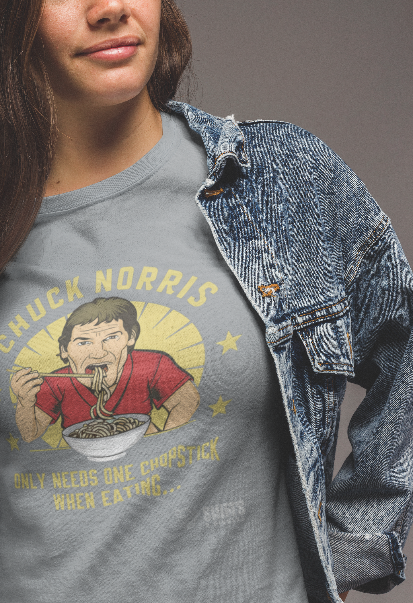 chuck norris - one chopstick t-shirt