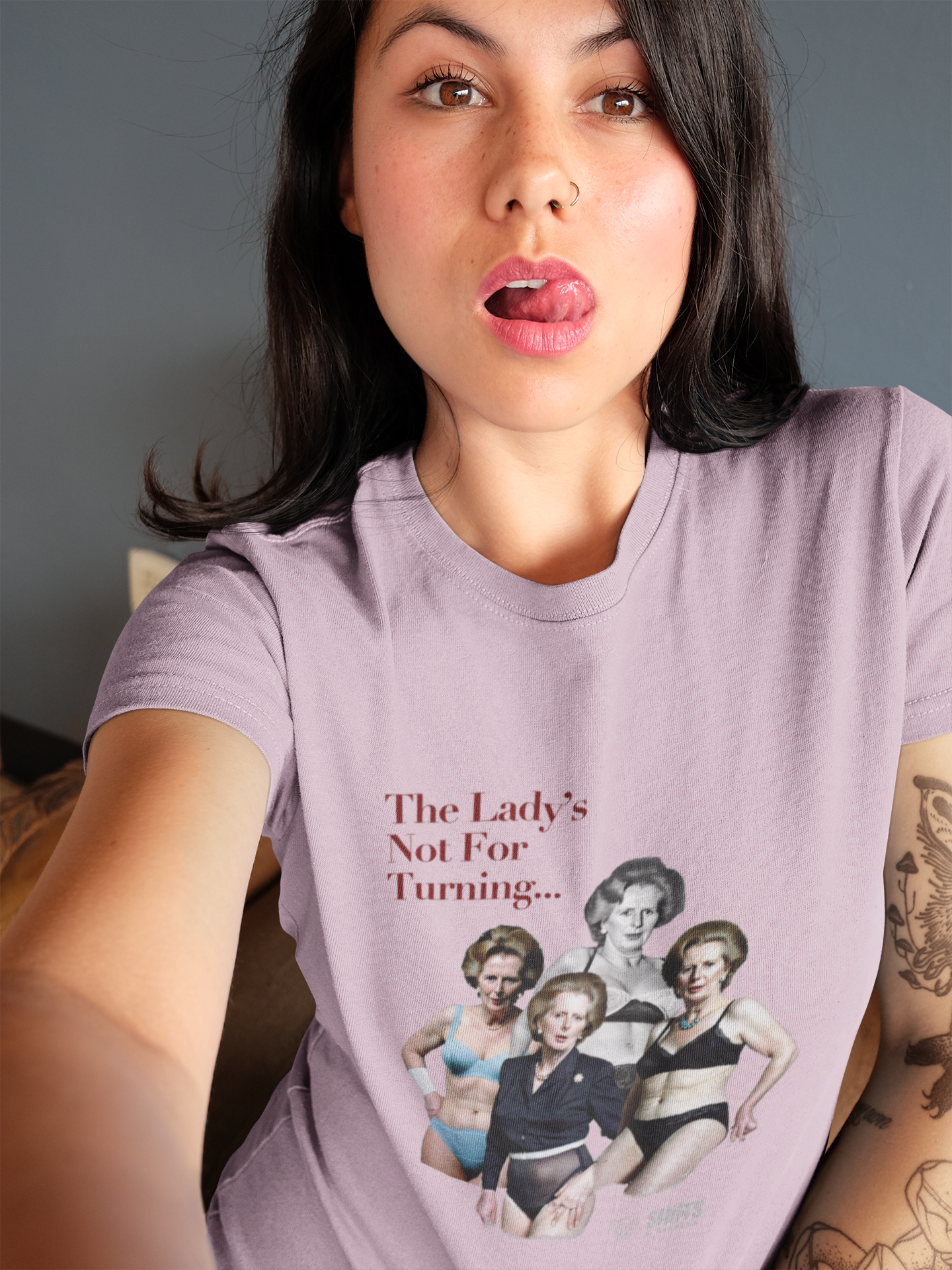 the lady's not for turning - margaret thatcher t-shirt