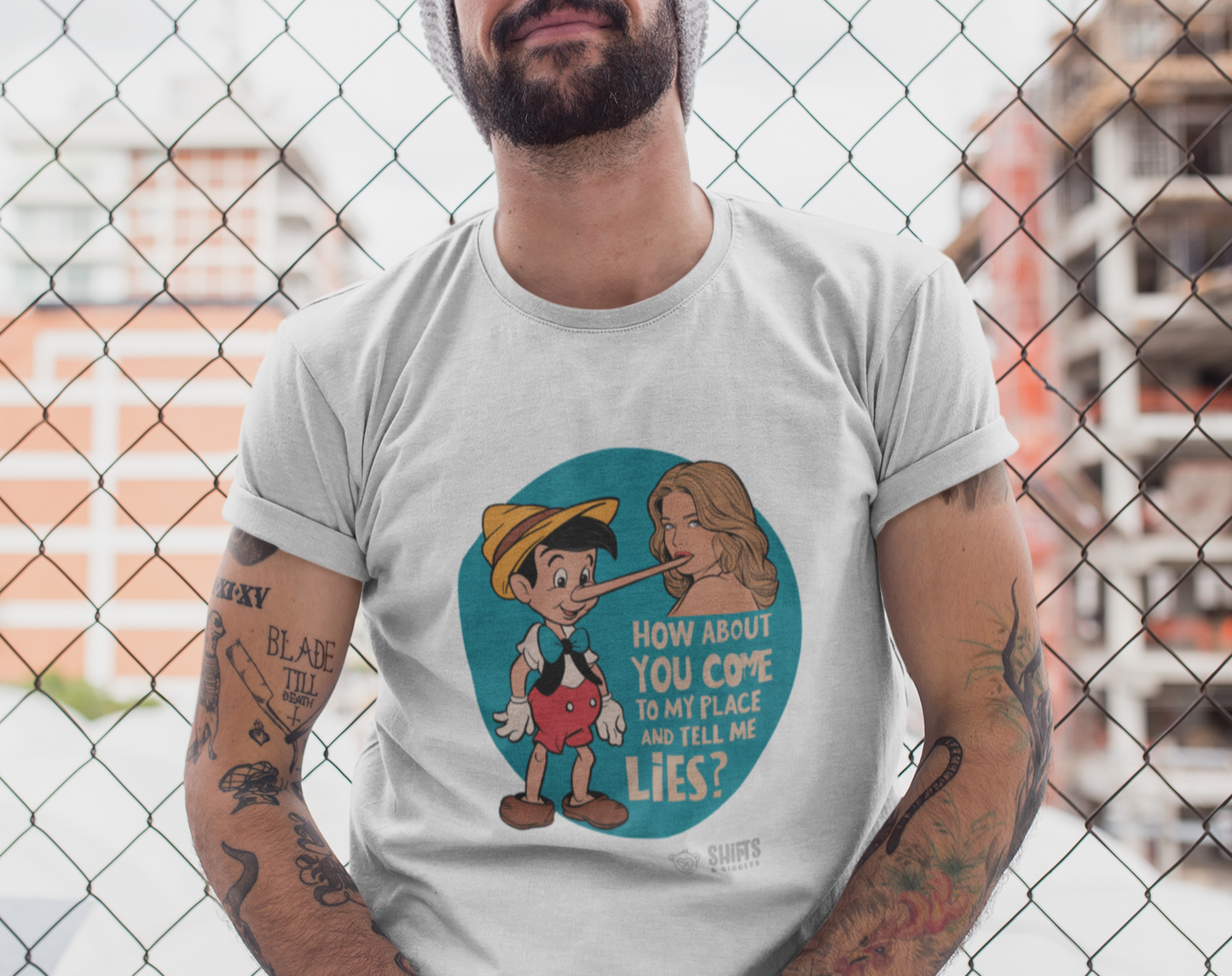 pinocchio telling lies t-shirt