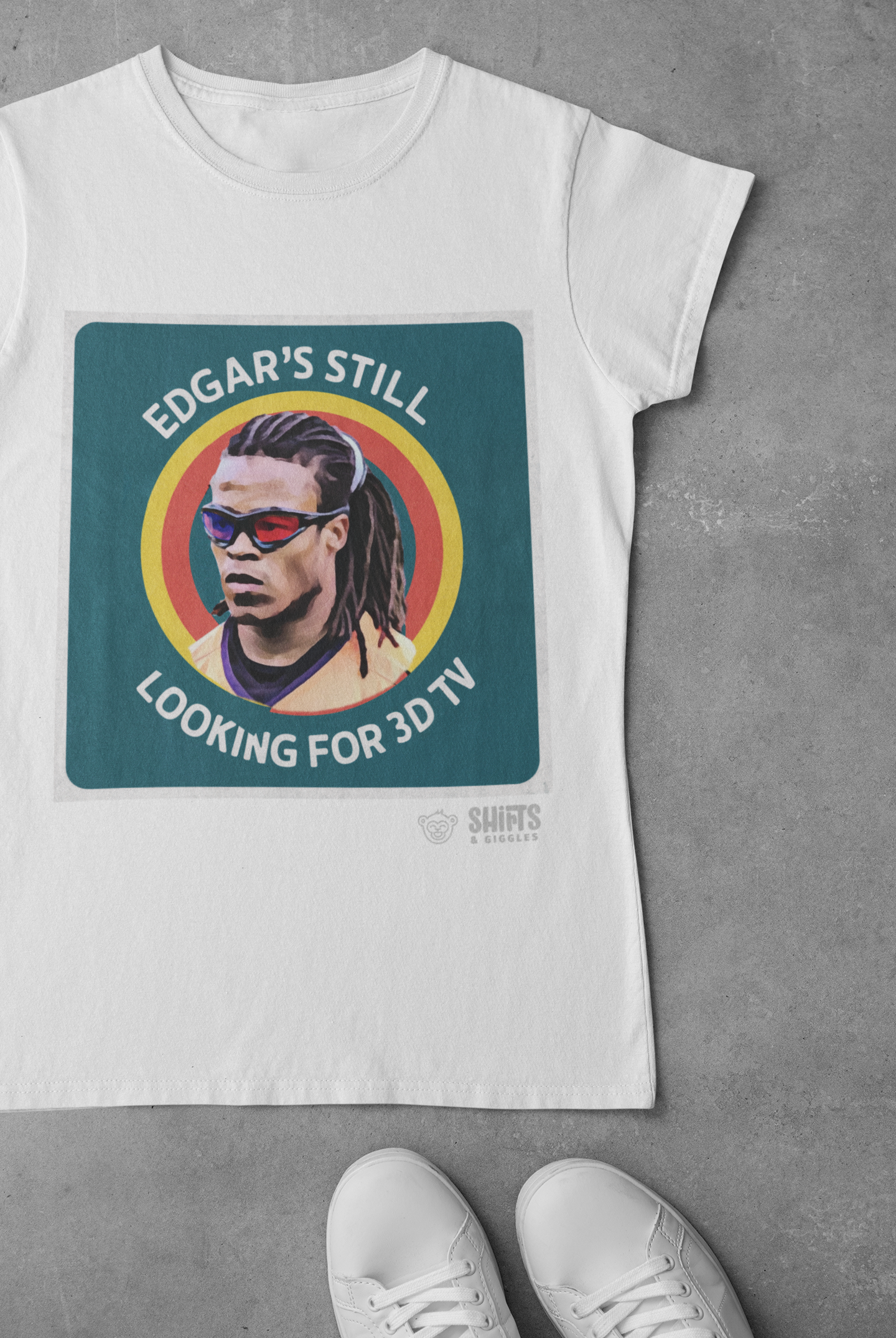 edgar davids looking for 3d tv t-shirt