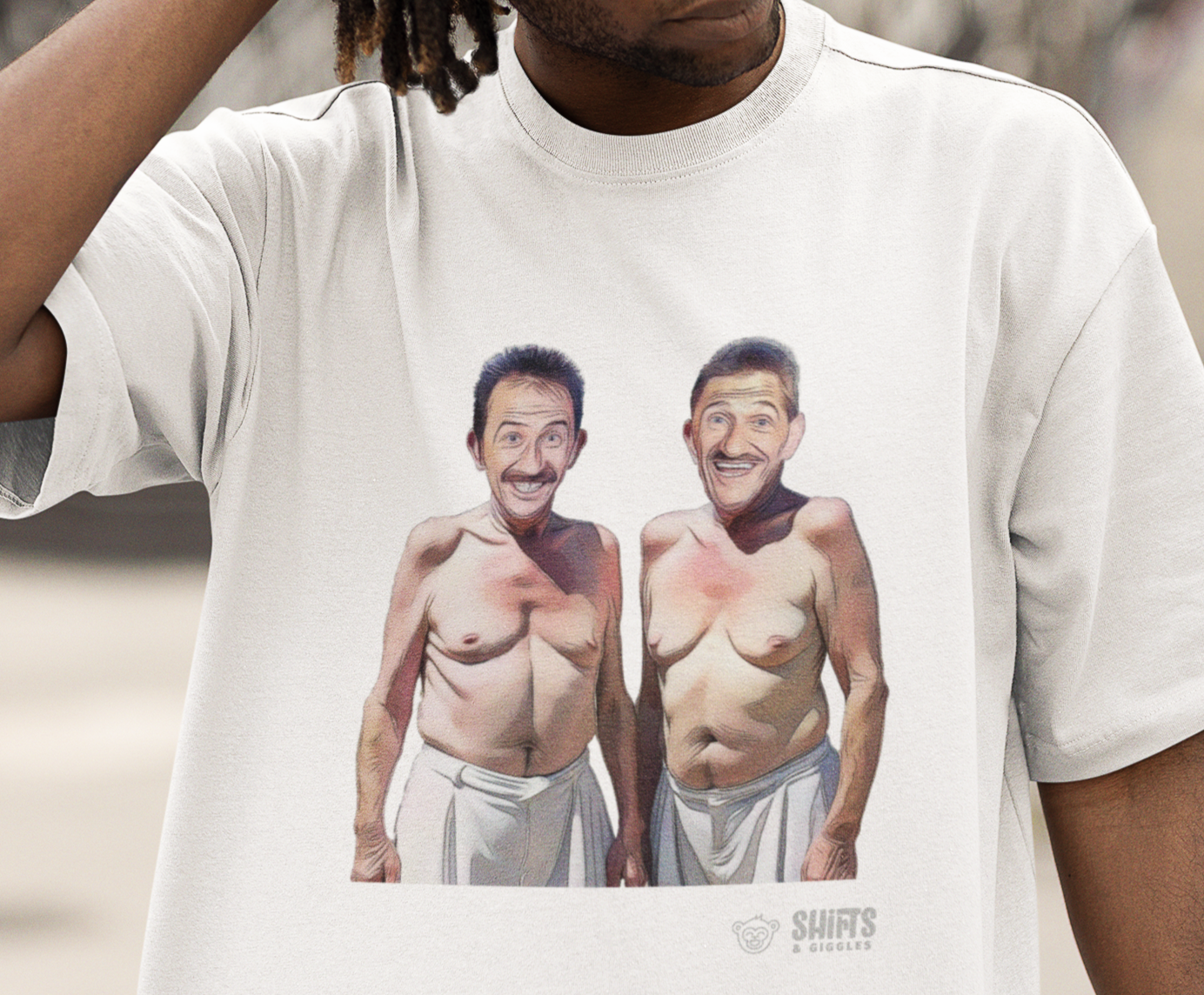 chuckle brothers - chuckling at the beach t-shirt