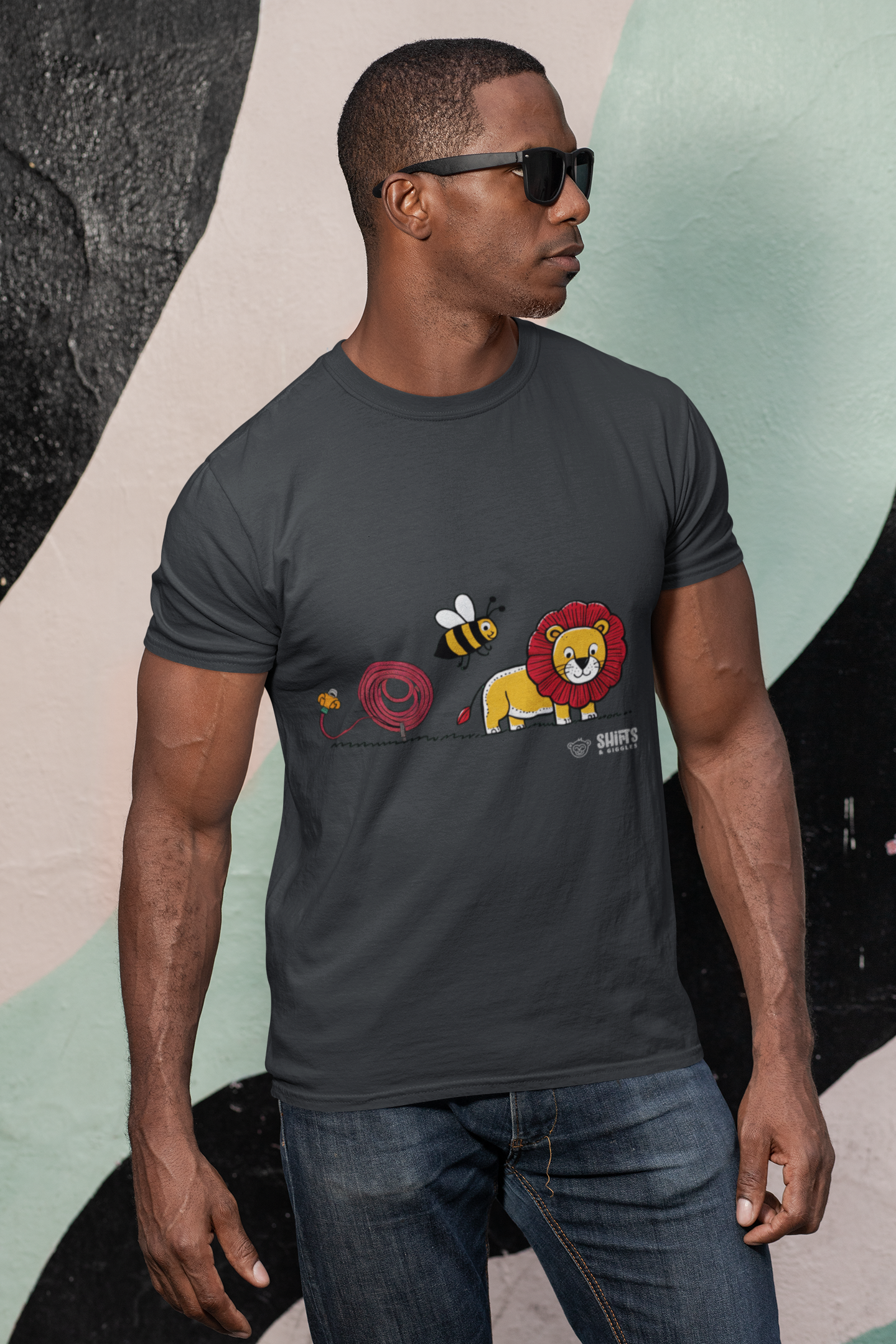 hose, bee, lion t-shirt