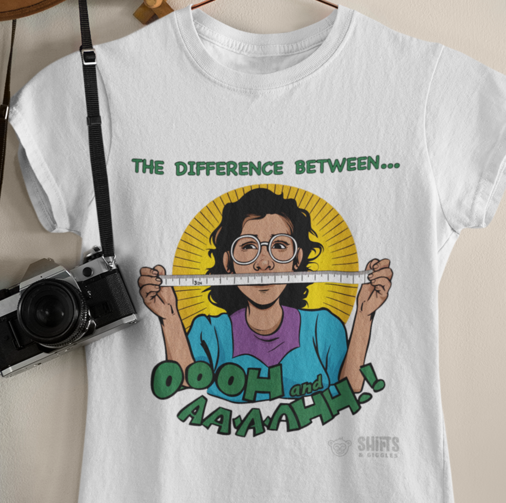 the difference between “ooh” and “ahh” t-shirt