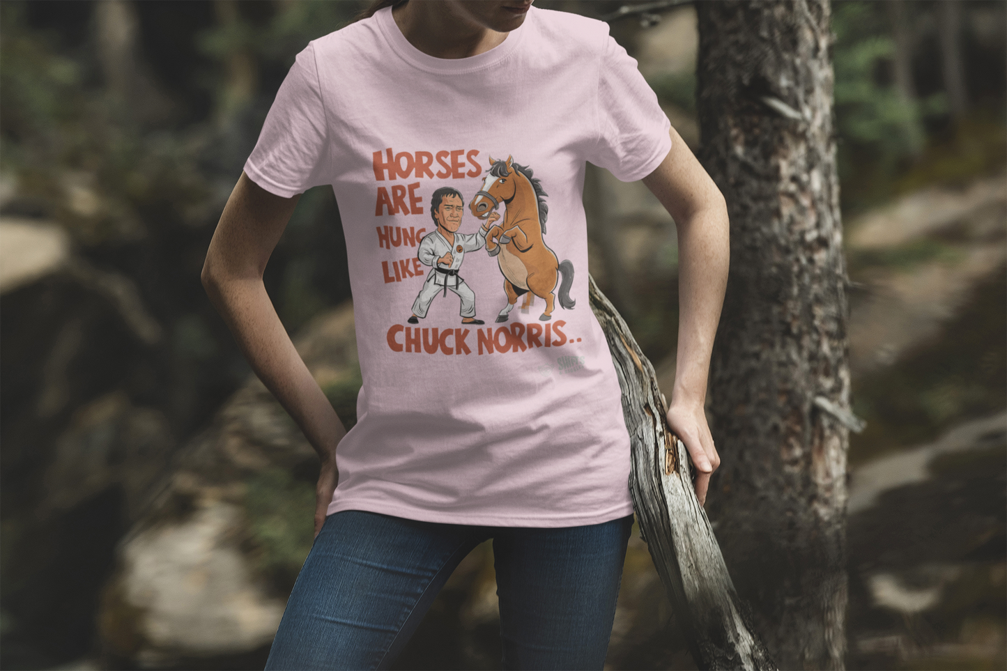 chuck norris - horses hung like chuck t-shirt