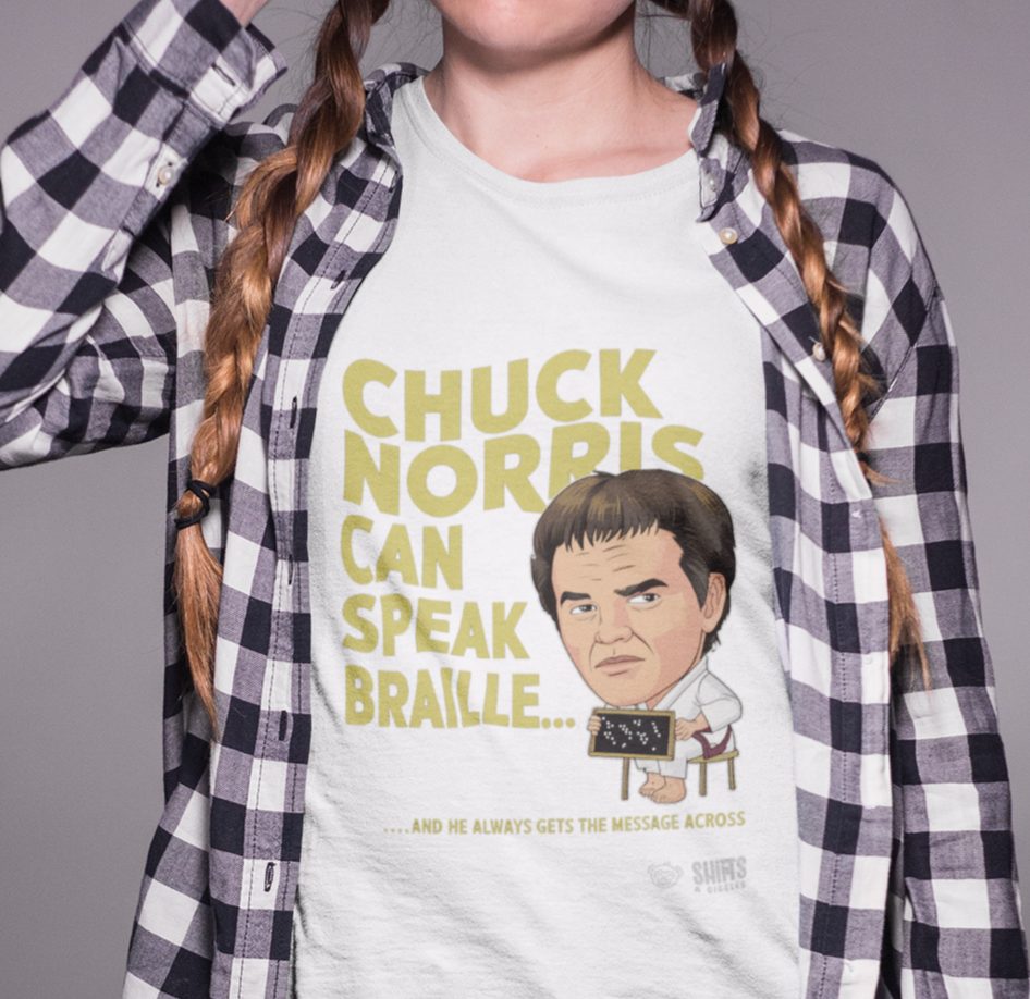 chuck norris - braille t-shirt