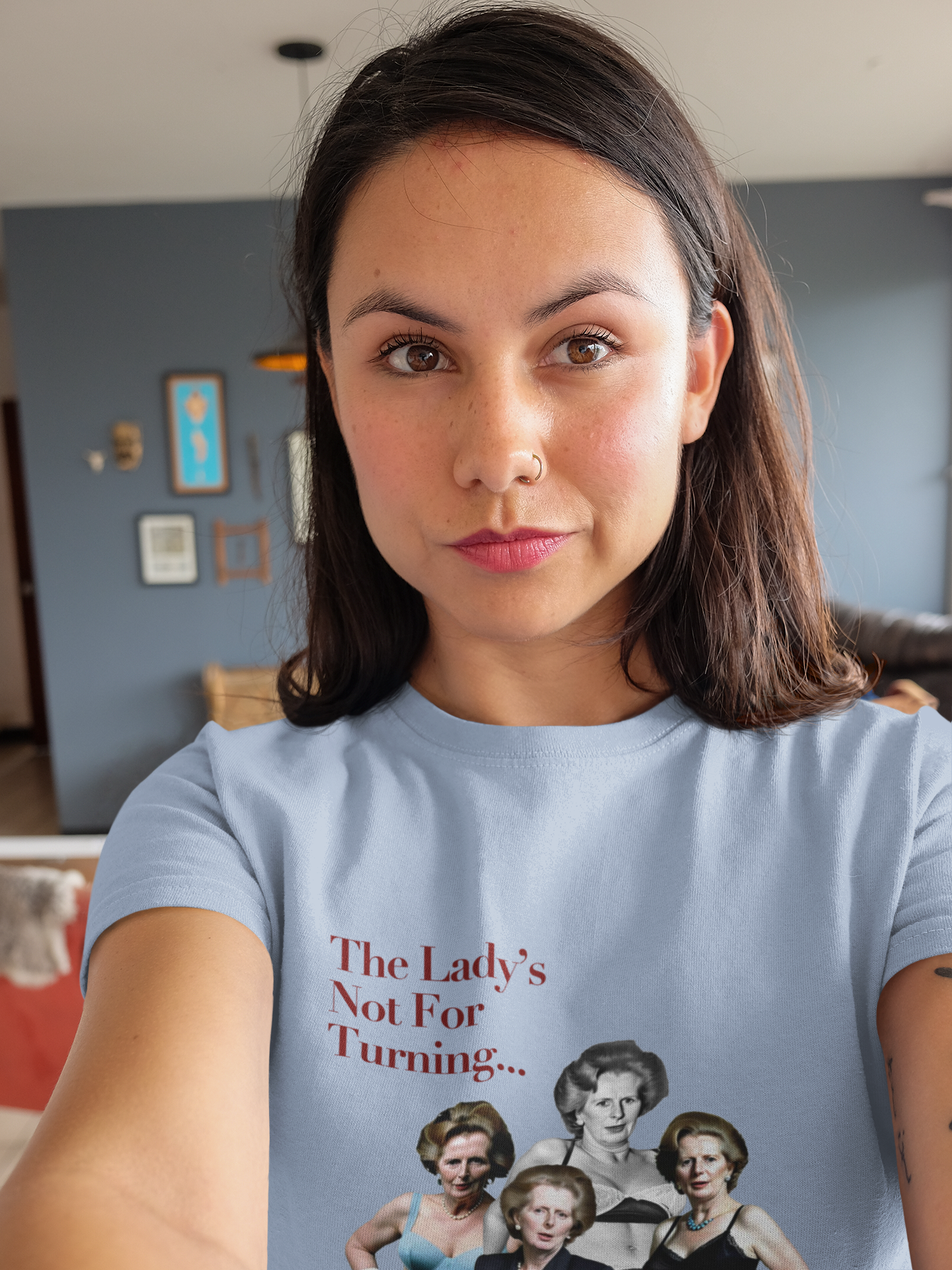 the lady's not for turning - margaret thatcher t-shirt