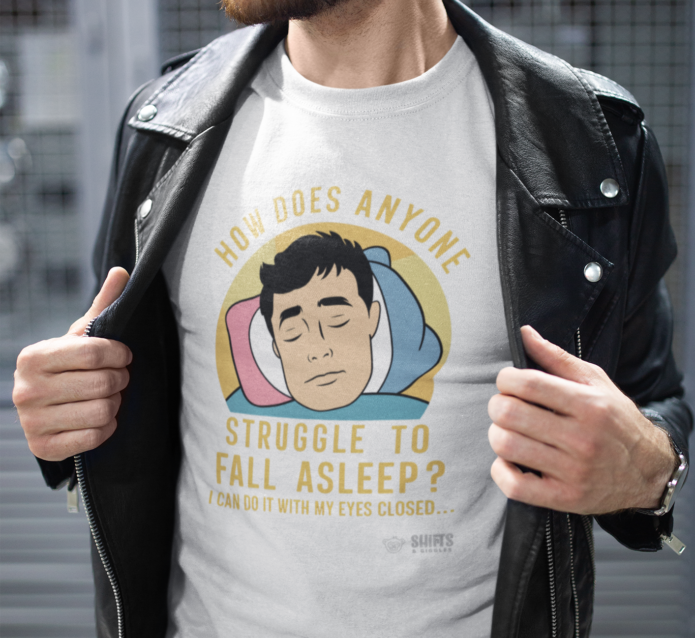 how does anyone struggle to fall asleep t-shirt