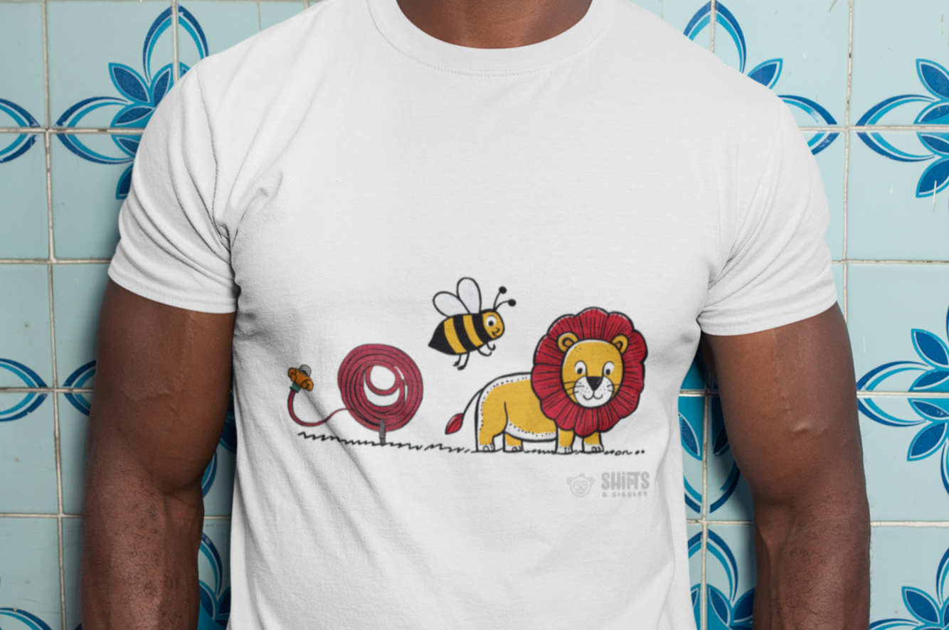 hose, bee, lion t-shirt