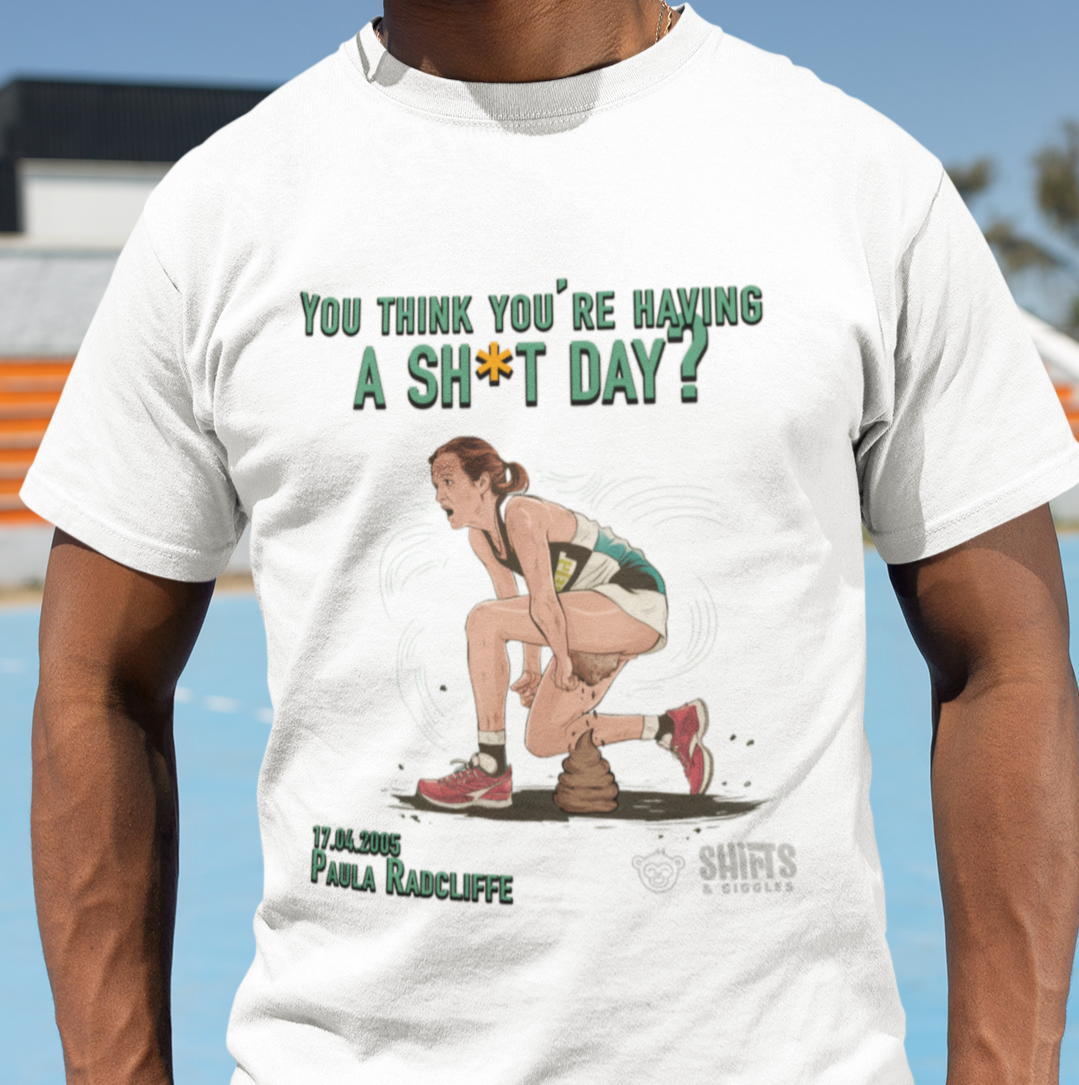 paula radcliffe - having a bad day t-shirt