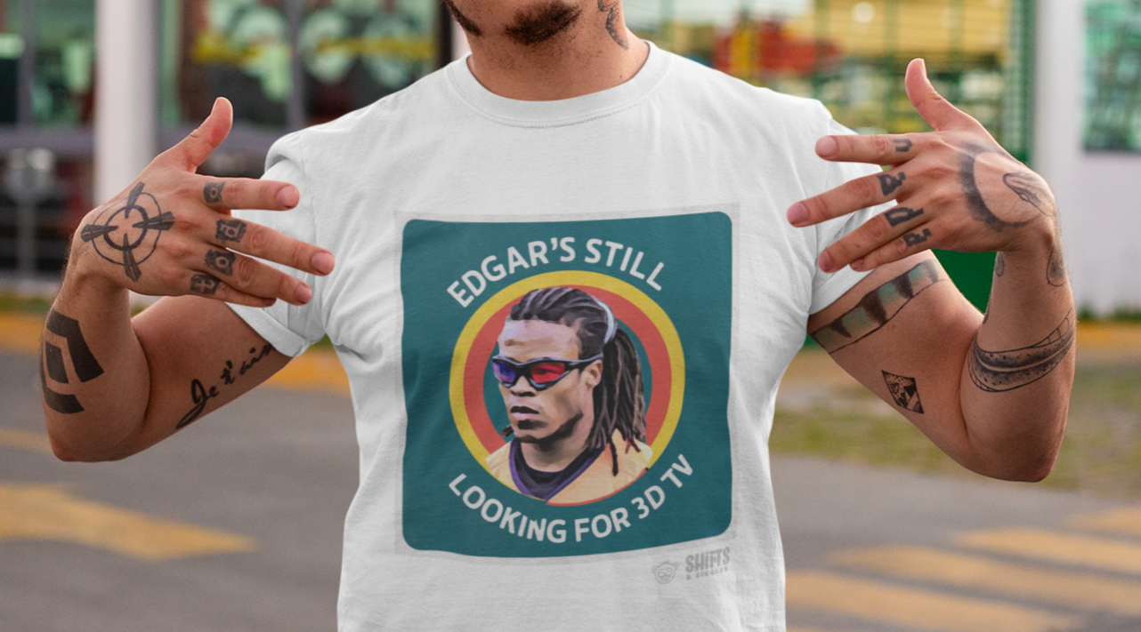 edgar davids looking for 3d tv t-shirt