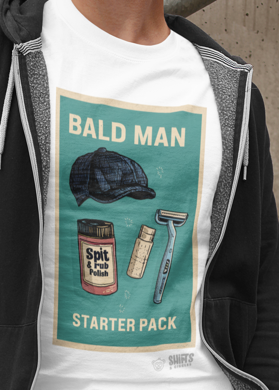 bald man's starter pack t-shirt